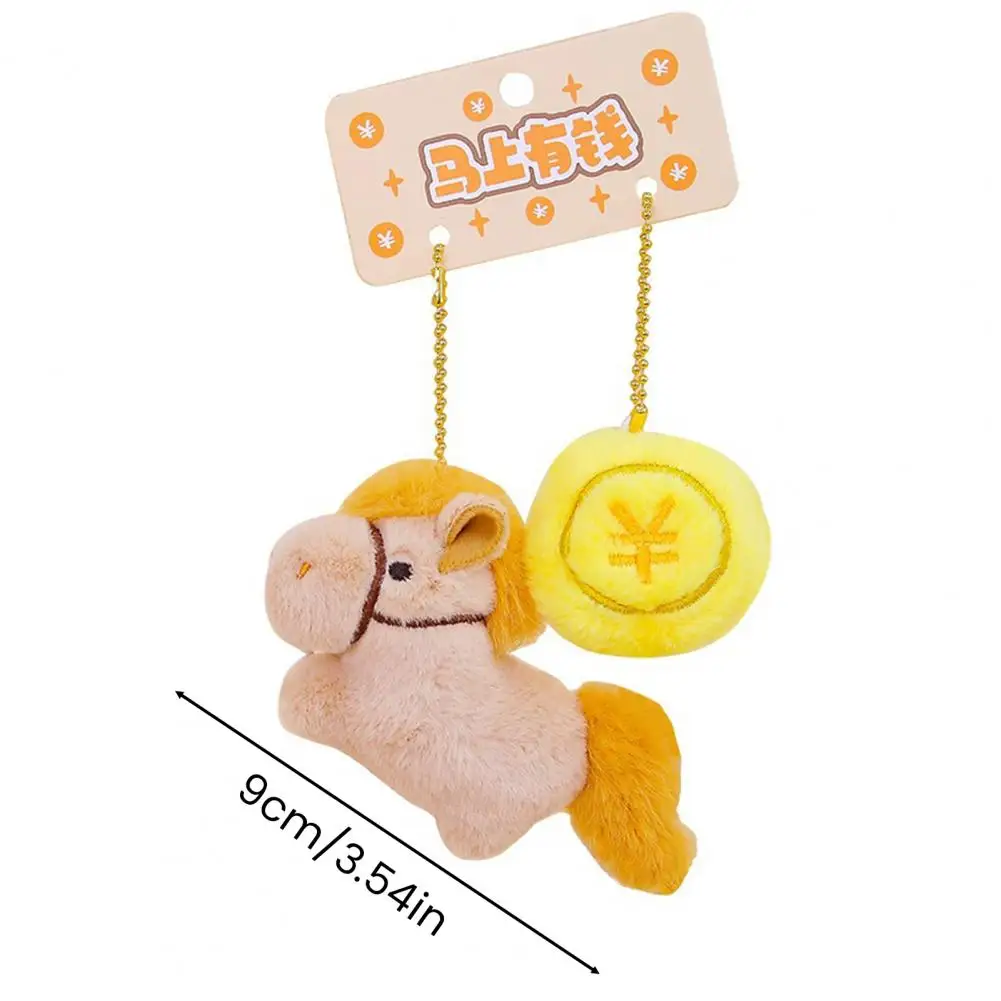 Playset cheval en peluche poupée poney porte-clés ensemble pour femmes année du cheval mascotte sac à dos charme cadeau mignon poney sac à main pendentif