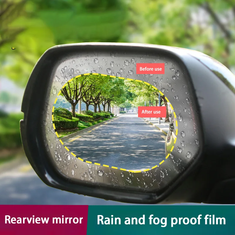 Car Rearview Mirror Protective Film Anti Fog Membrane Anti-Glare Waterproof Rainproof Car Sticker Clear Film