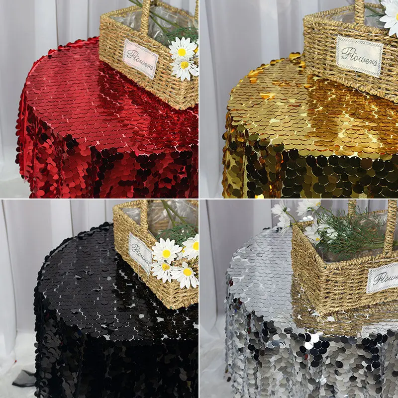 

Solid Color Sequin Fabric for DIY Sewing Photography Props Wedding Decorations Tablecloth Clothing Fashion Cloth Material