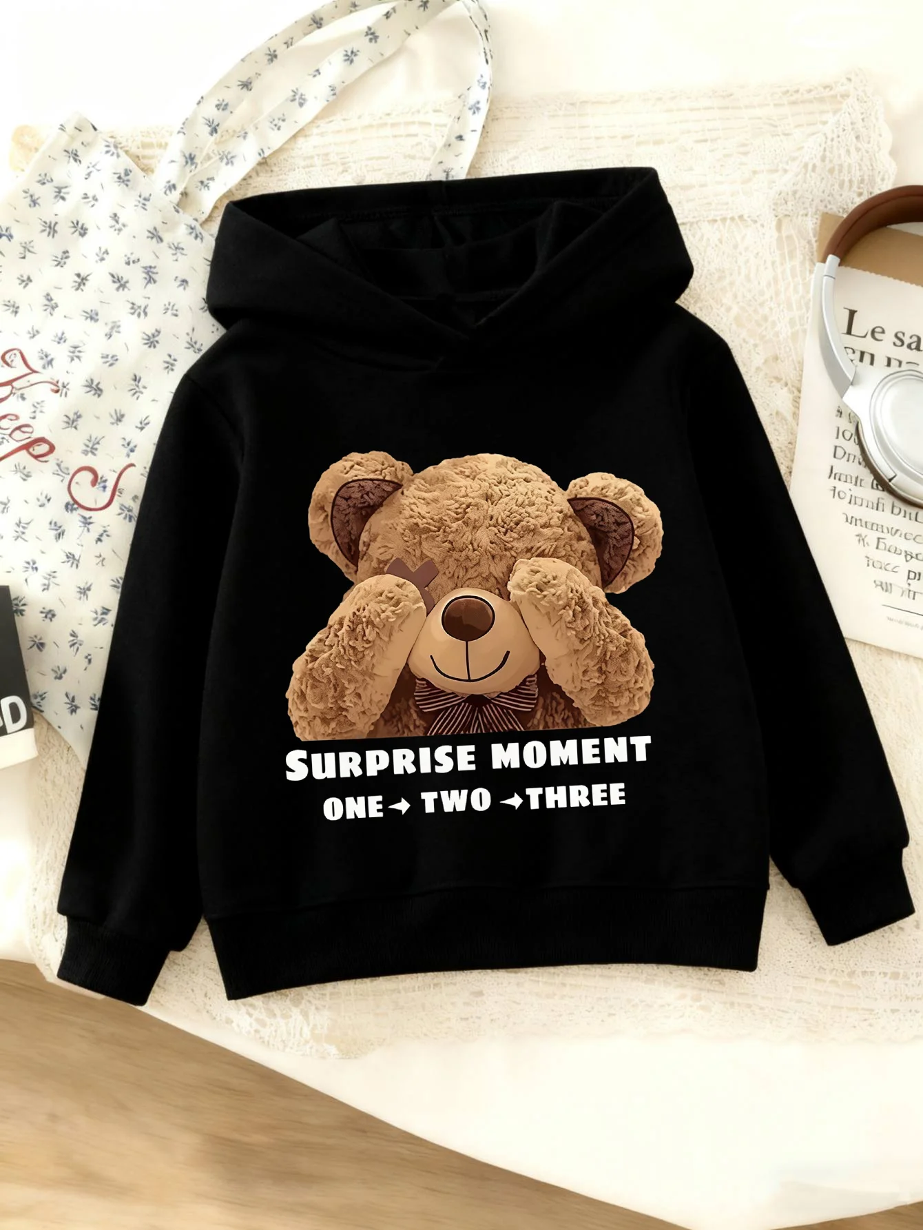 Girls' Hooded Sweatshirt | Fashion Print Casual Hoodie For Fall/Winter, Regular Fit With Slight Stretch Fabric