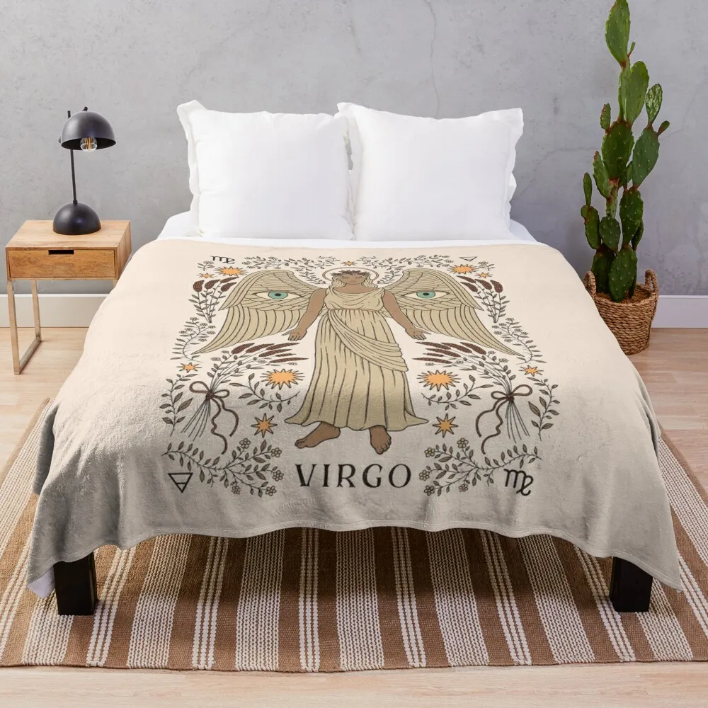 Virgo Throw Blanket Plaid on the sofa Bed covers Decorative Beds Soft Plaid Blankets