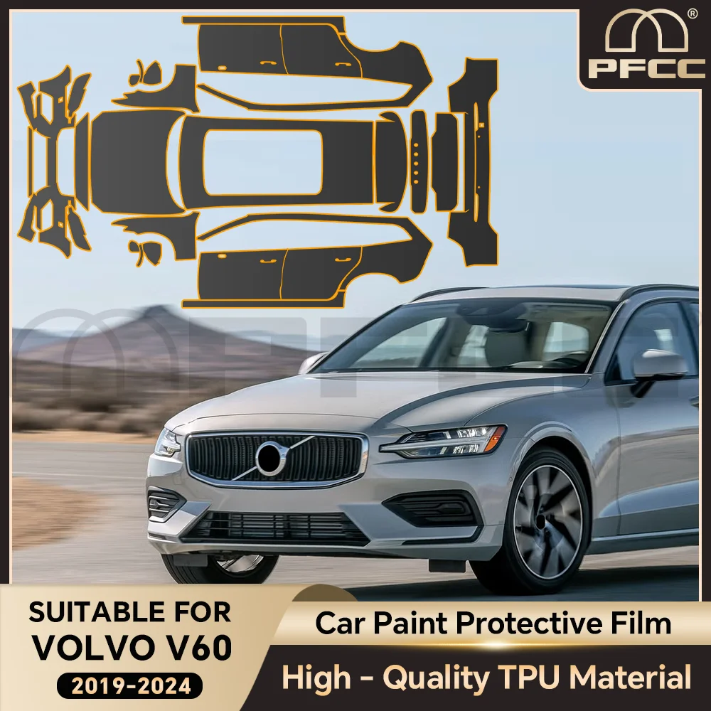 

For Volvo V60 2019-2024 TPU Paint Protection Film Anti-scratch Car Body Clear Bra Pre-cut PPF Resistant Invisible Repairable Kit
