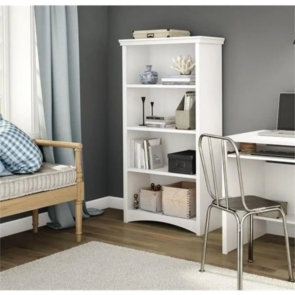 

Gascony 4-Shelf Bookcase, Pure White