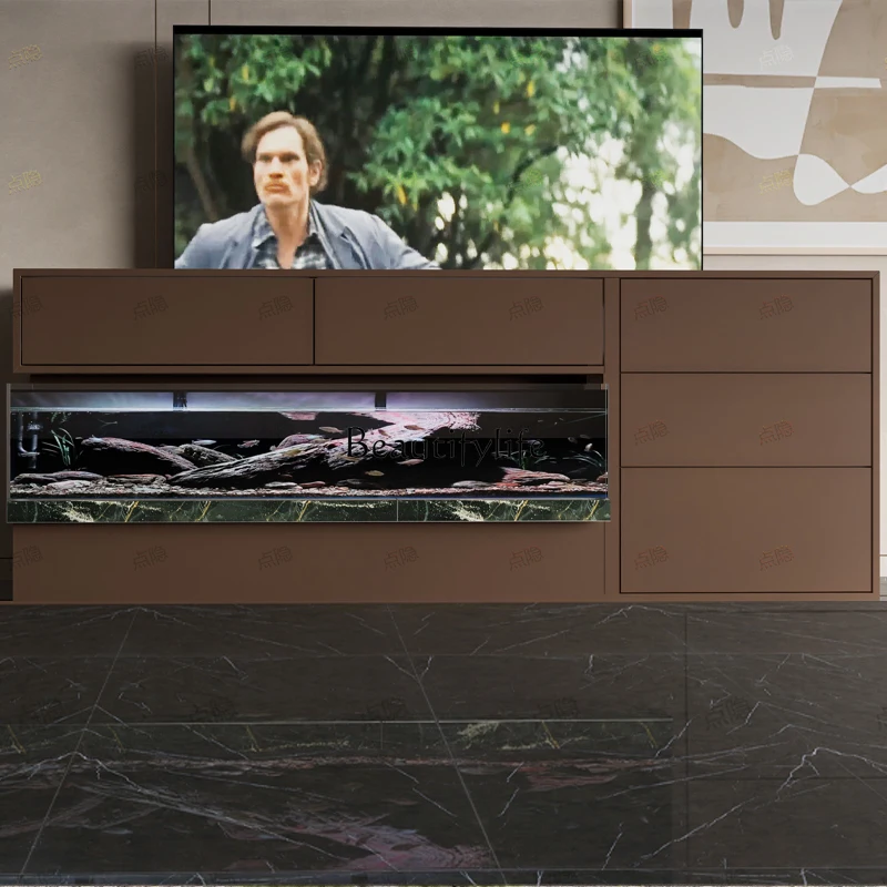 jj * تيار بيئي جديد Jinjing AI خزانة تلفزيون مخفية لخزان الأسماك الذكية