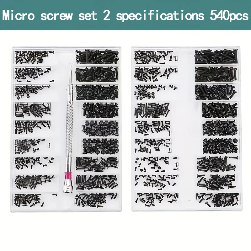 micro repair screw set glasses sunglasses repair set with screwdriver for repairing glasses, watches, jewelry.