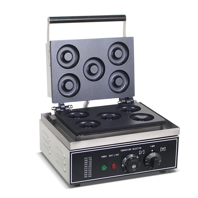 الكهربائية التجارية وجبة خفيفة آلة دونات صغيرة الوجبات السريعة 5 قطعة ماكينة صنع الكعك دليل صانع دونات الوافل