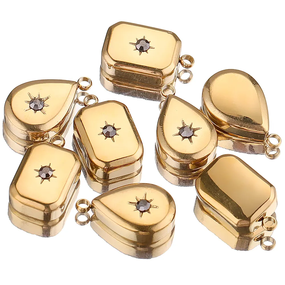 5pcs Plated Gold Stainless Steel Sun Solid Exquisite Drop Square Small Charms Earring  Designer for DIY Jewelry Making Supplies