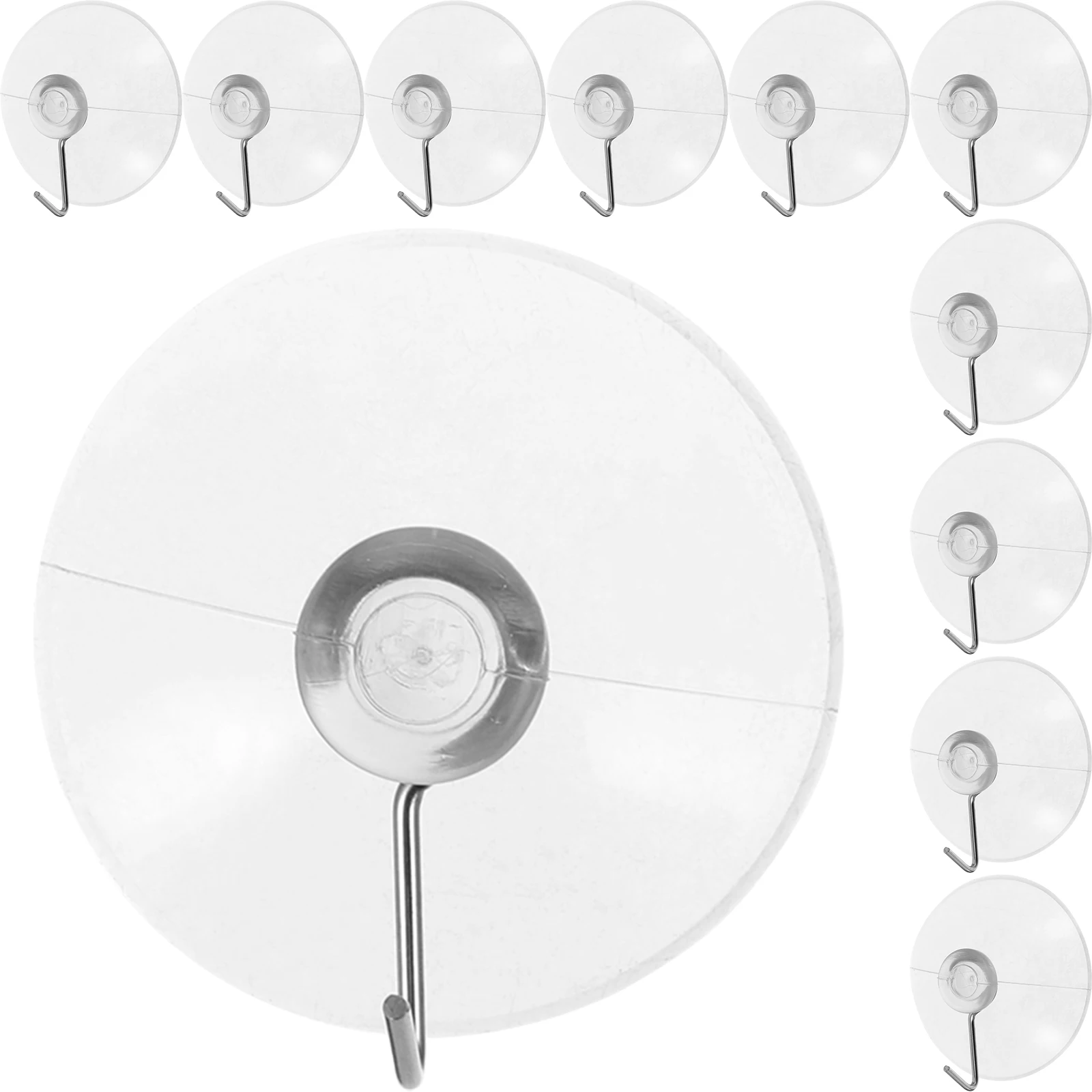 

24pcs Suction Cup Hooks Transparent Pvc Heavy Duty Wall Hanger No Tools Waterproof For Bathroom Kitchen Office Storage Organizer