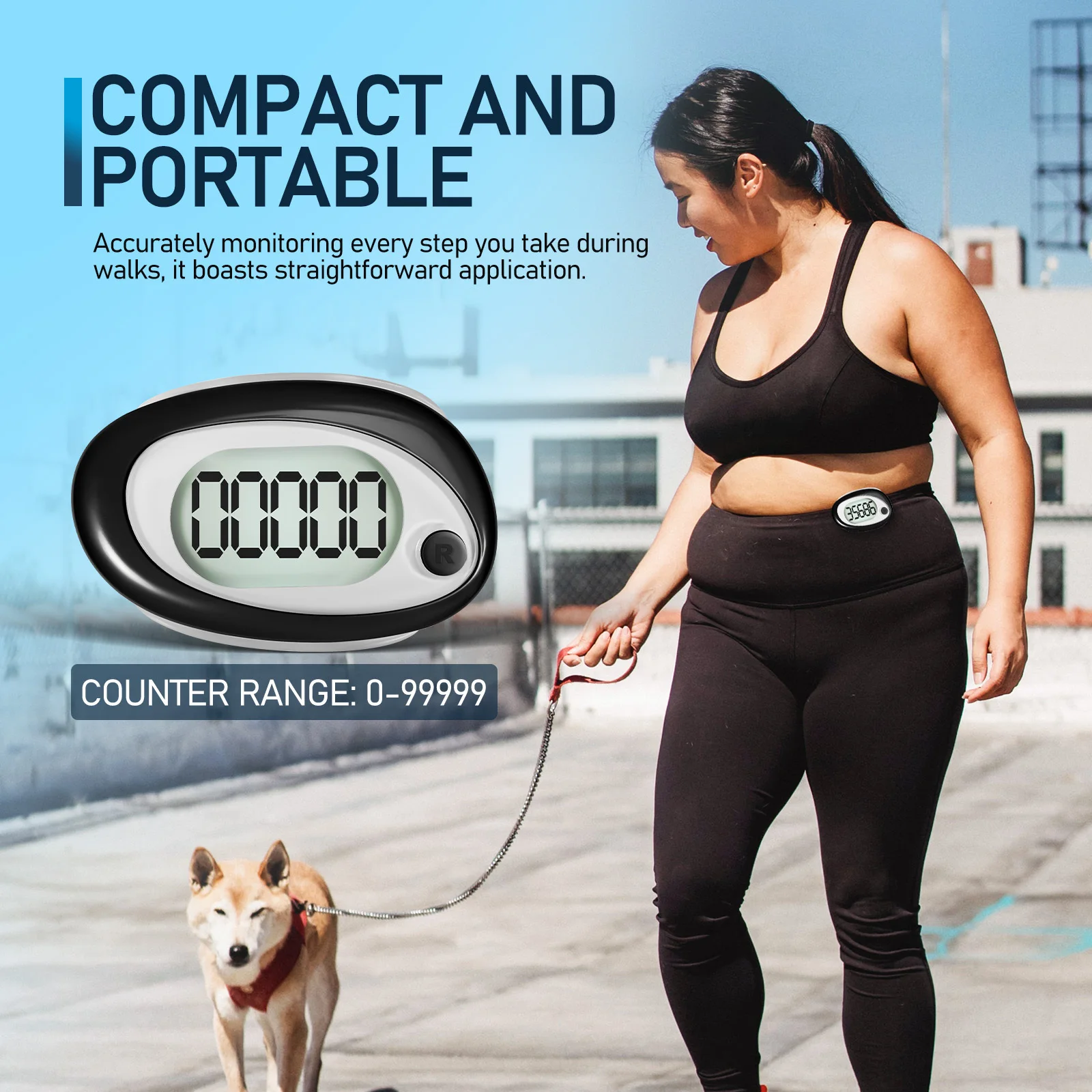 

1pcs Step Counter 3D Pedometer For Walking Accurate Step Tracking Large Screen Clip On Portable Fitness Counter Outdoor Sports