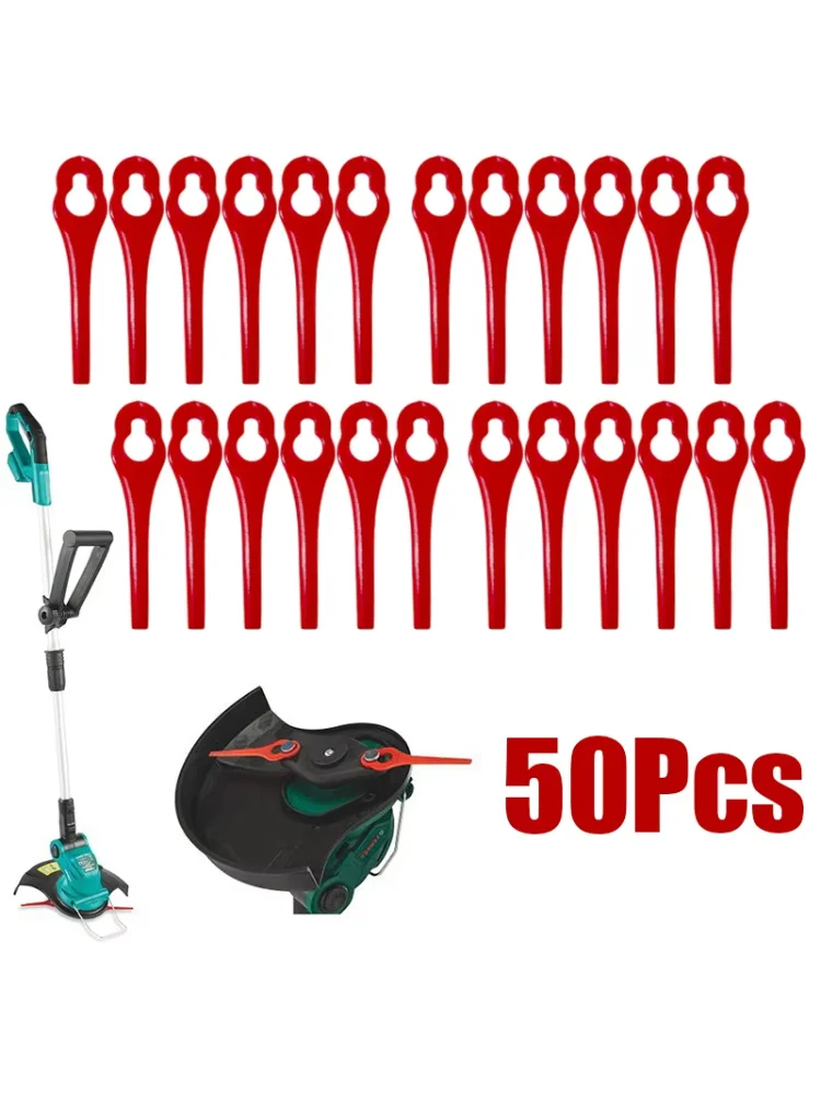 50Pcs Red Replacement Trimmer Plastic Blade for Florabest Grass Trimmer Brushcutte for Florabest LIDL FRTA 20 A1 Lidl IAN 282232