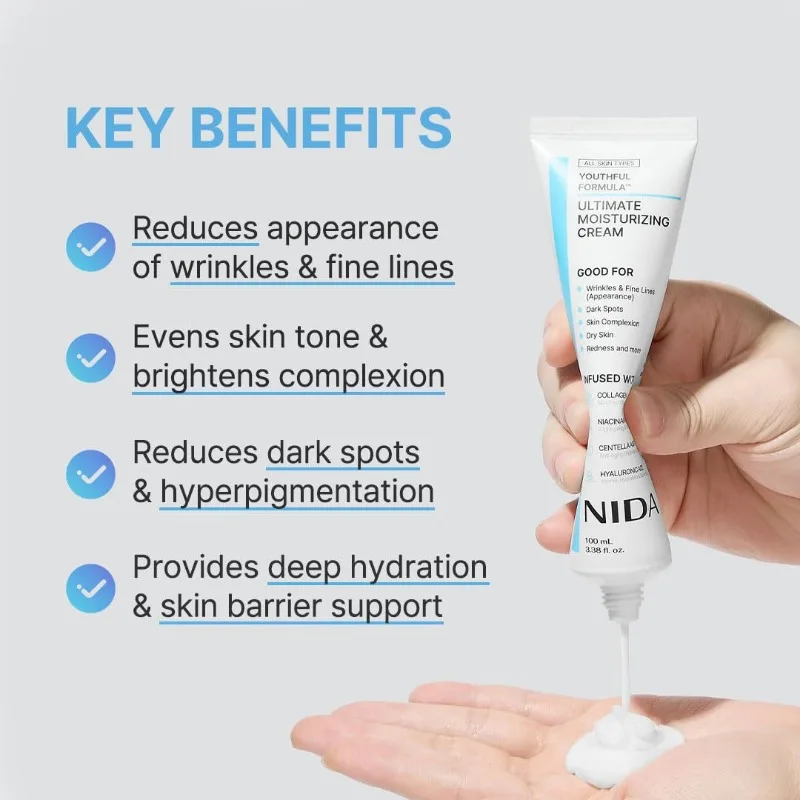 Centella Asiatica Niacinamide Collagen Ultimate Moisturizing Cream for Repairing Wrinkles Fine Lines Dark Spots Dry Skin Redness