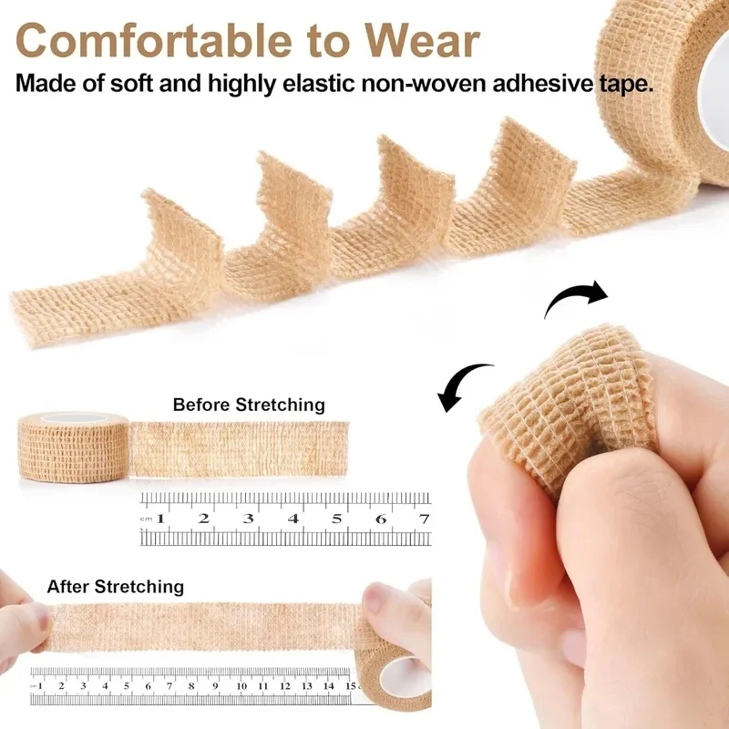 10 rolls Multi-Functional Self-Adhesive Elastic Hand and Foot Protection Tape, Durable and Wear-Resistant, Suitable for Sports