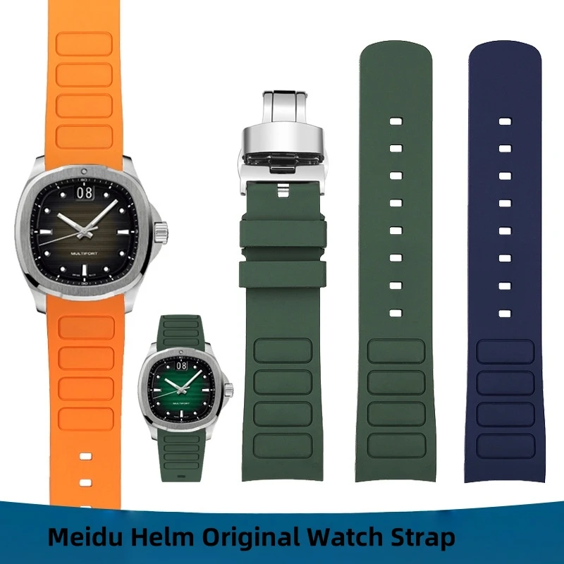 Ajuste para Mido Original correa de reloj de goma curvada 22mm para hombres reemplazo para la serie M049.526.17/11