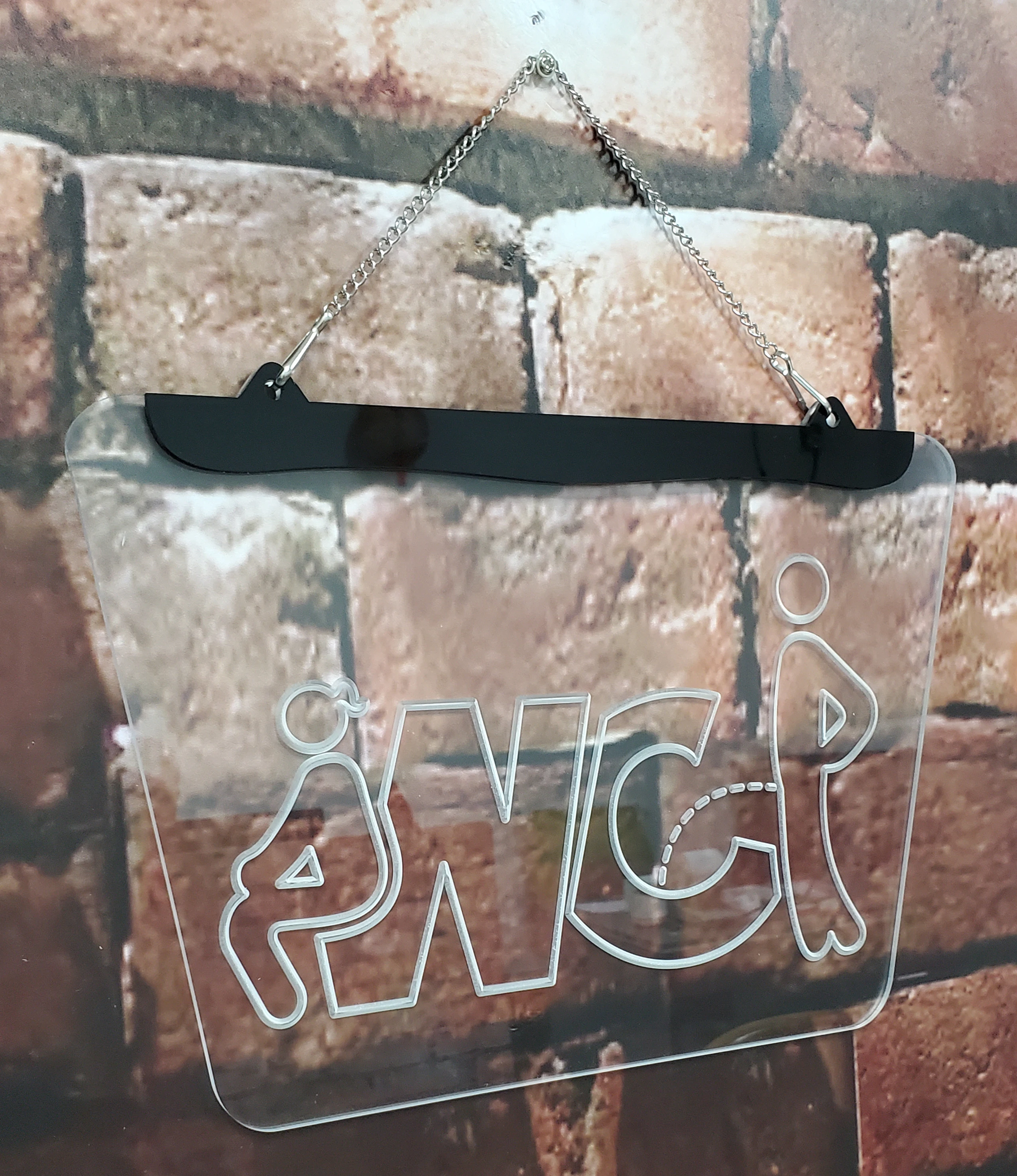 حمامات WC للرجال والنساء، أضواء نيون LED، ألواح أكريليك، ديكور منزلي، فن الحائط الداخلي، أزرق 30*40 لمحلات الغرف