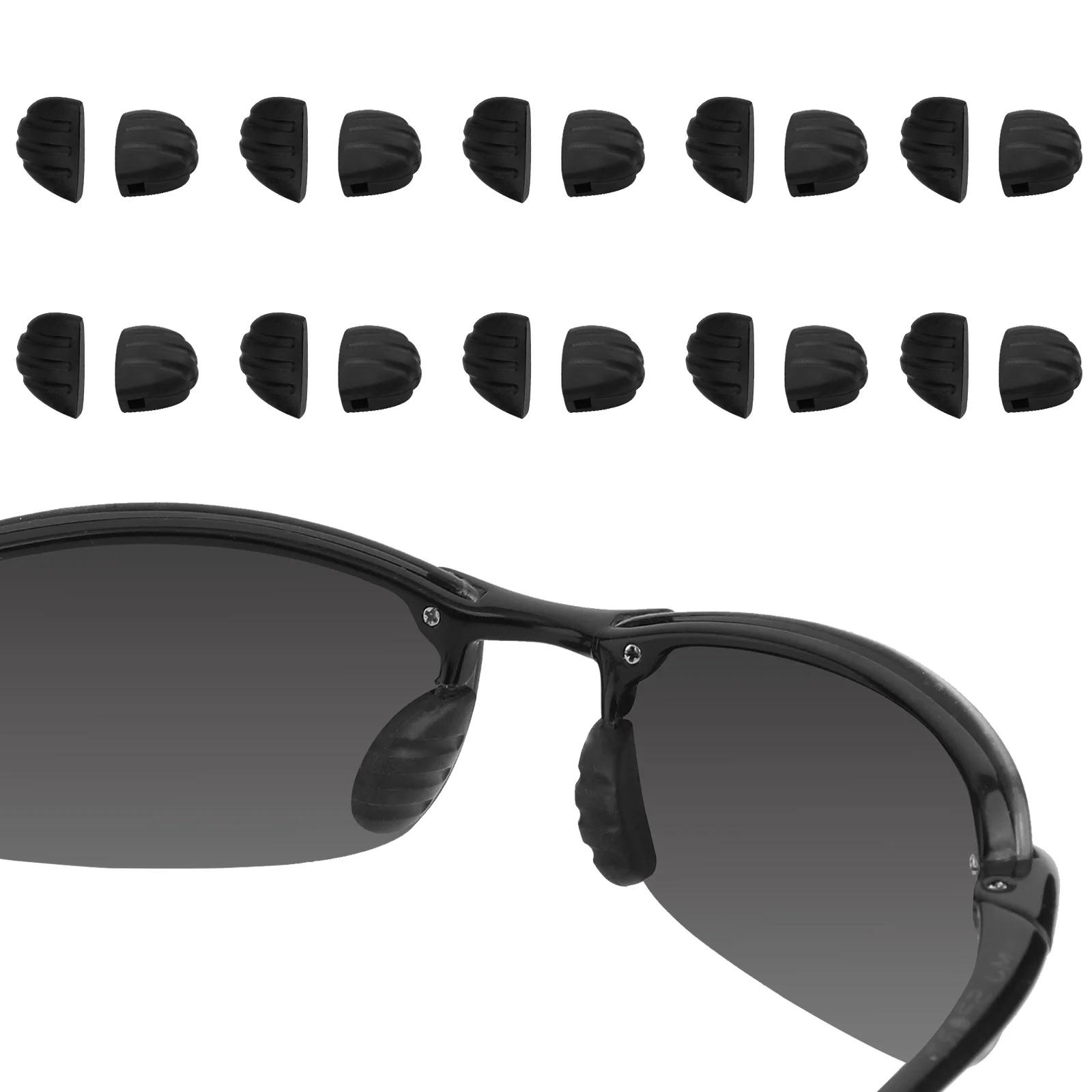 E.O.S Silicon Rubber Replacement Black Nose Pads for Maui Jim Banyans MJ412 - 70mm,Kanaha MJ409 Frame Multi-Options