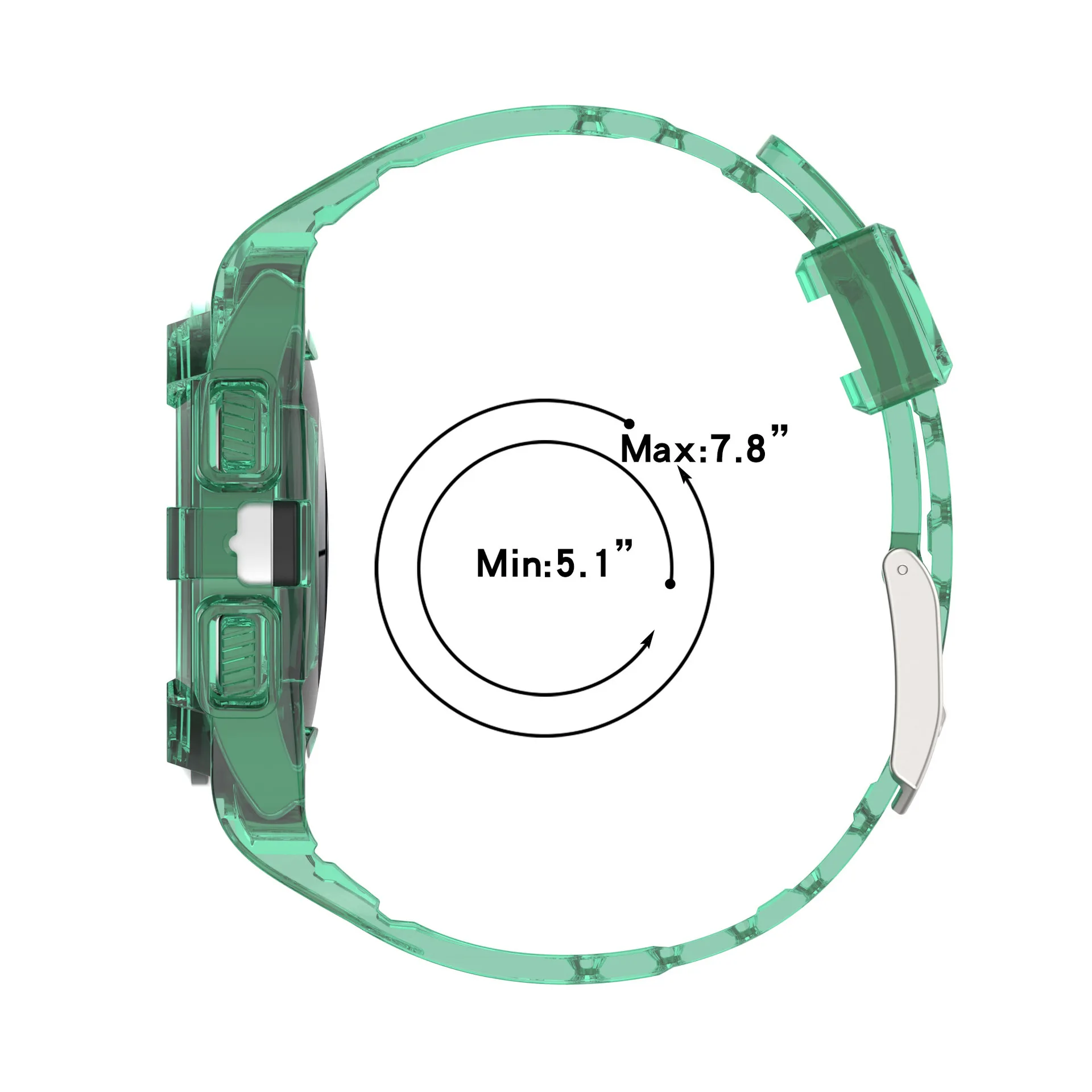 Coque et bracelet pour Samsung Galaxy Watch 6, bracelet en silicone transparent, 44mm, 40mm, 5mm, 4mm, Classic 46mm, 20mm