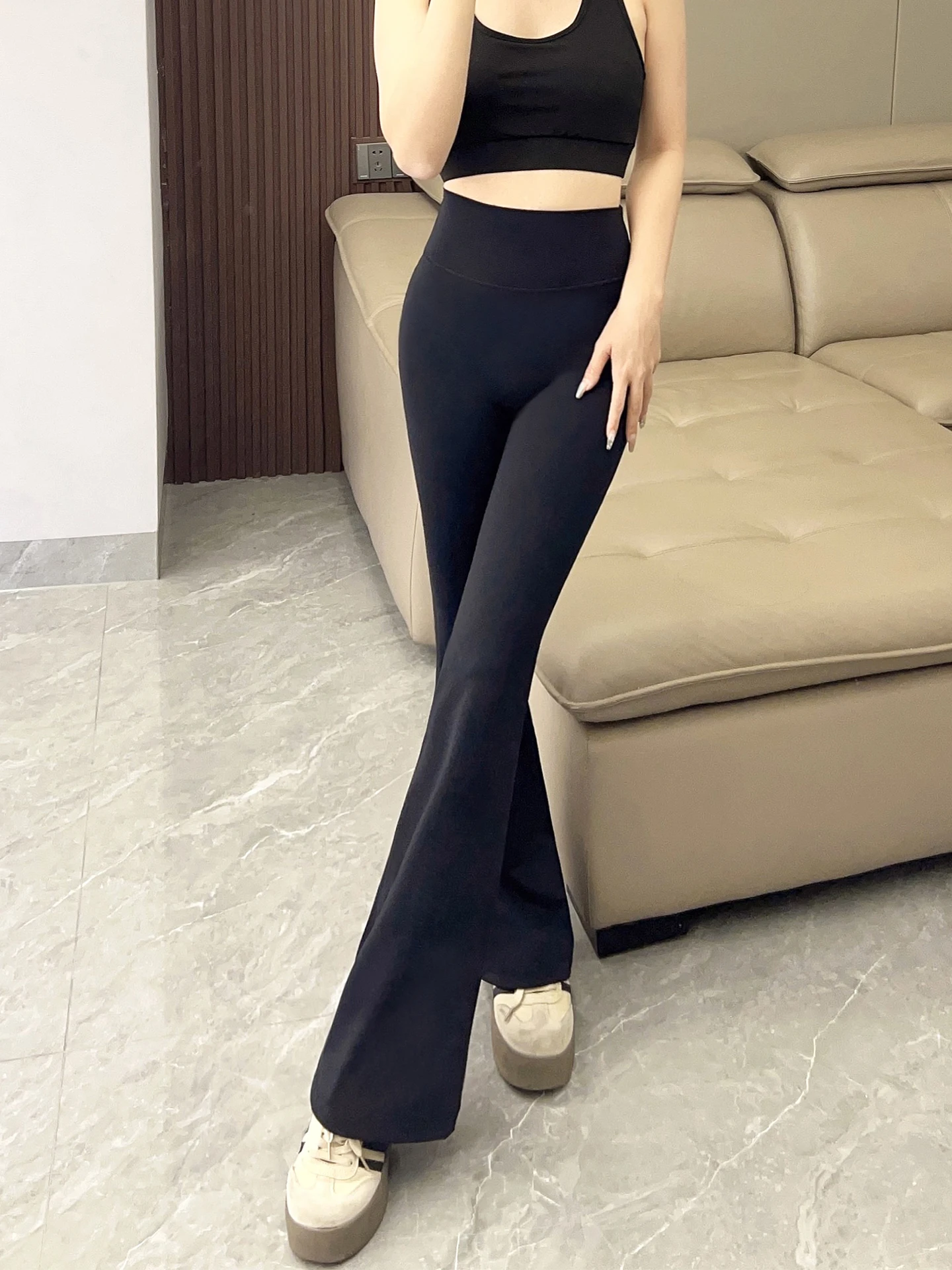 Cofina High Waist Bell Bot Yoga-Hose für Damen, lässig, hohe Taille, Bauchkontrolle, lange Leggings, bequem, atmungsaktiv, Nylon