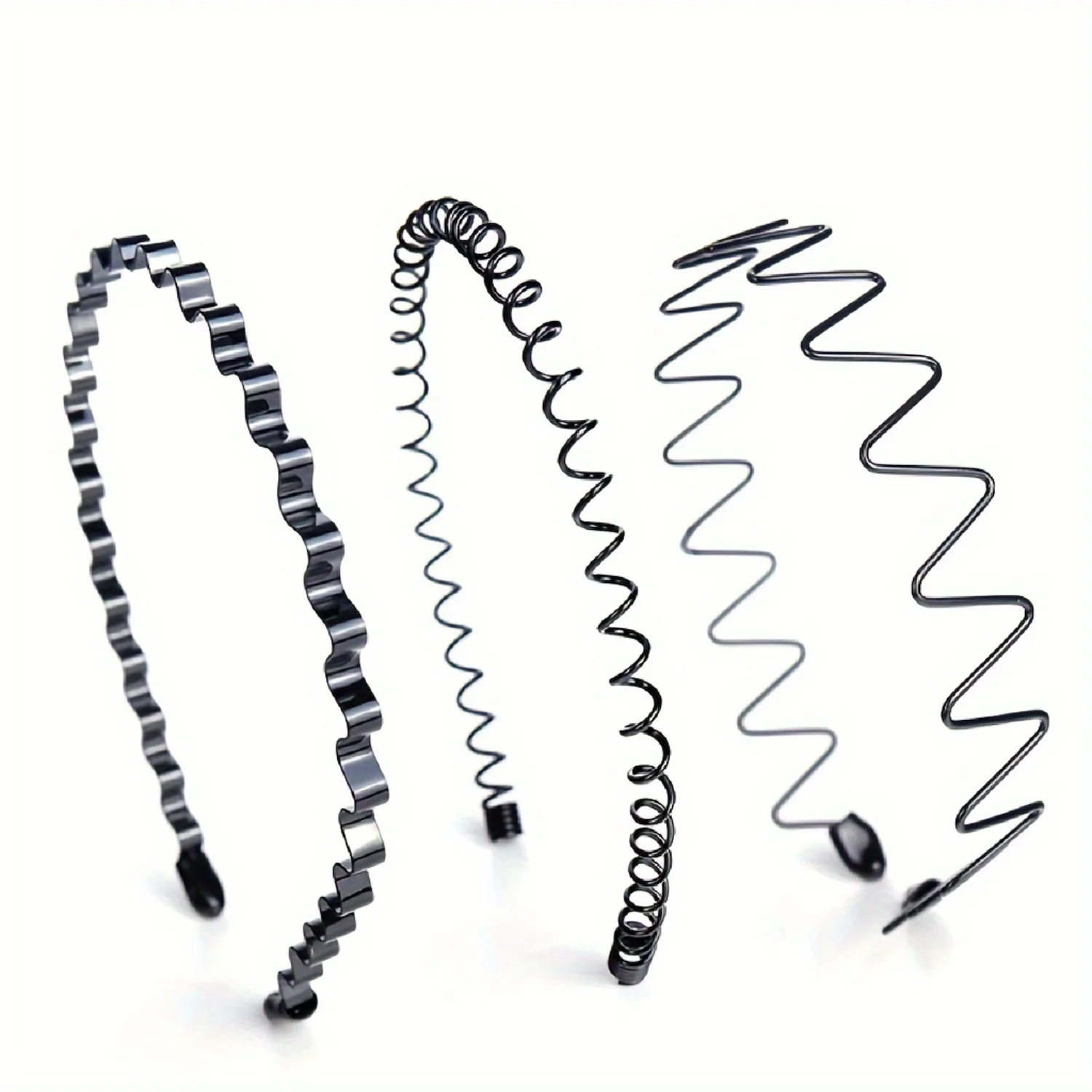 Unisex Wavy Headband Set - Metal Spring Hairband for Sports Fashion