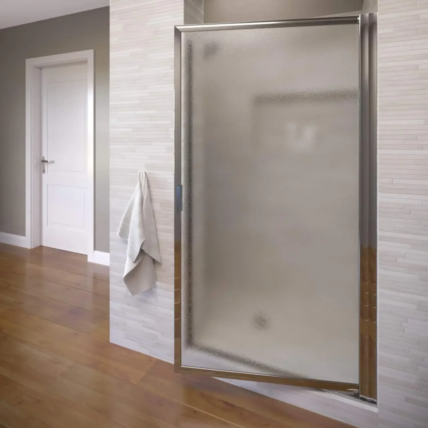 

Basco Sopora 27.25- 29 in. Width, Pivot Shower Door, Obscure Glass, Silver Finish