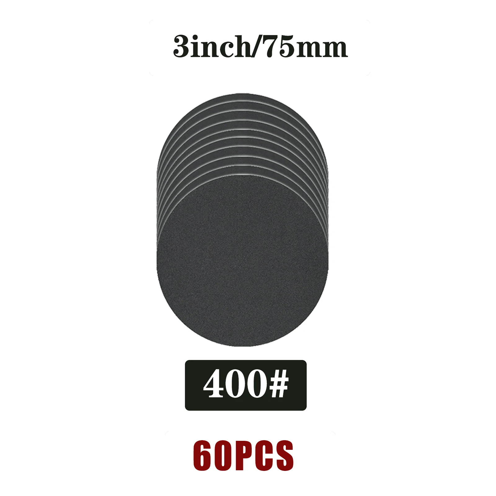 60 Stück 75mm Nass-Trocken-Schleifscheiben mit Klettverschluss, 3 Zoll Schleifscheiben für Exzenterschleifer, Schleifpapier-Pads
