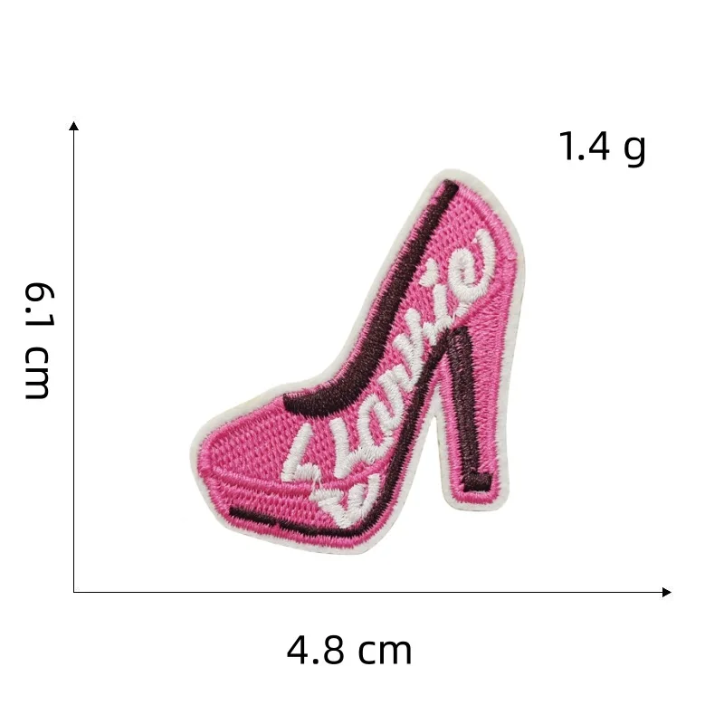 NEW Pink Embroidery Iron on Girly Patches Handbag Heels Fashion Beauty Appliques Castle Princess Badge for Women Clothing Decor