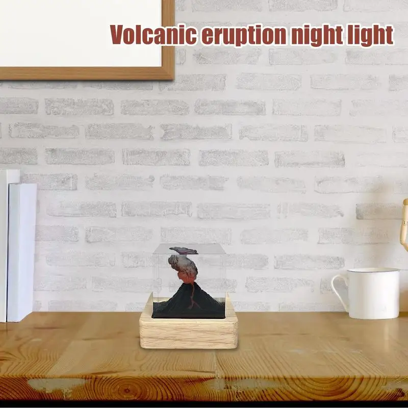 Night Light Table Lamp Creative Resin Volcanic Light Relaxing Sleep Nightlight Lighted Volcano Ornament For Study Room Living