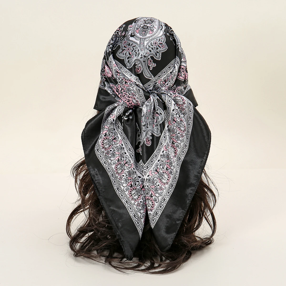 Paisley Branch Pattern Square Scarf Fashion Women Hijab Fancy Bandana Outdoor Sunscreen Turban 90*90cm