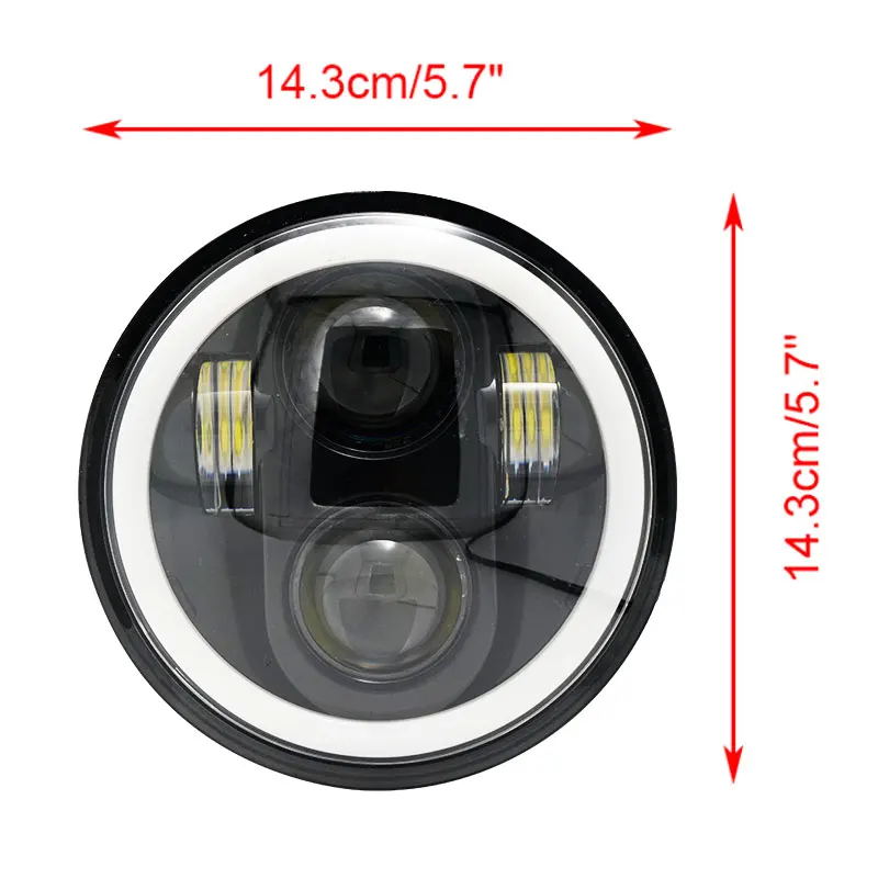 Universal Car Motorcycle 5.75 Inch LED Headlight For Harley Indian Yamaha Honda Triumph iii 5 3/4\