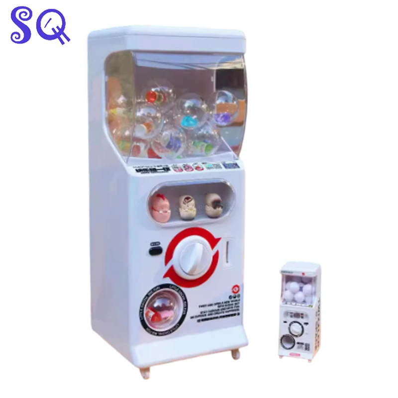 Mini máquina gachapon arcade goma cápsula brinquedo máquina de doces máquina de venda automática porta deslizante máquina gachapon