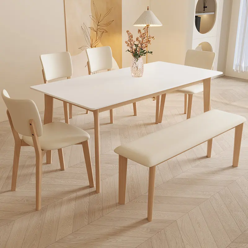 Eating High Legs Dining Tables Wood White Space Saving Modern Square Dining Tables Wooden Luxury Mesa De Comedor Home Furniture