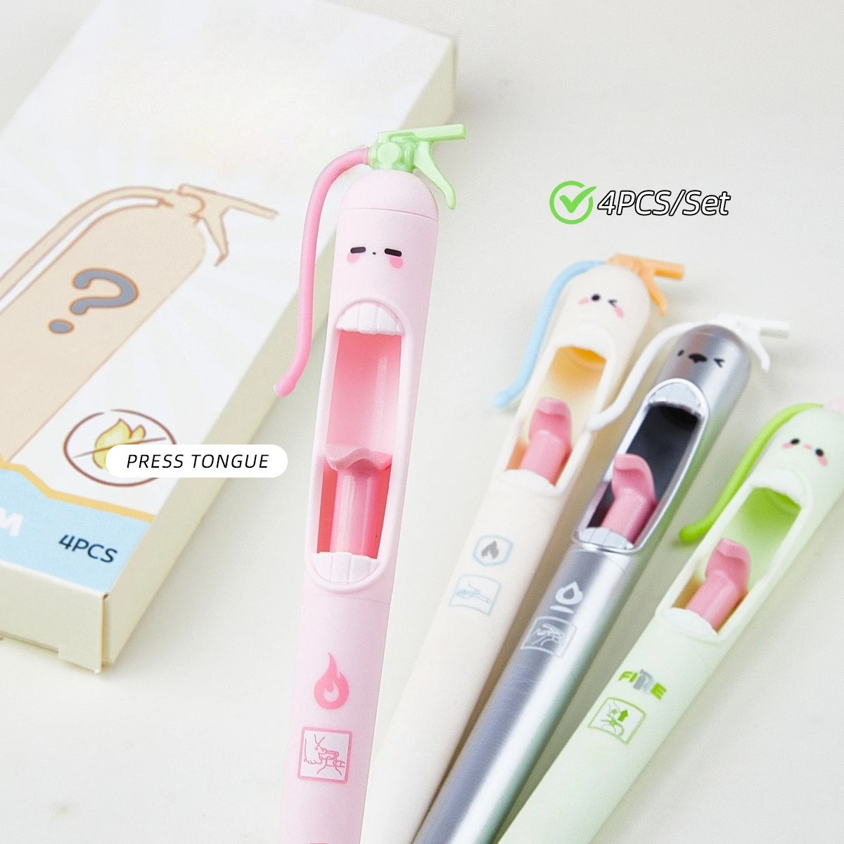 4pcs Fun Click Pen, Creative Tongue Design, 0.5mm Fast-Drying Nib, Smooth Writing, School Office Gift Set