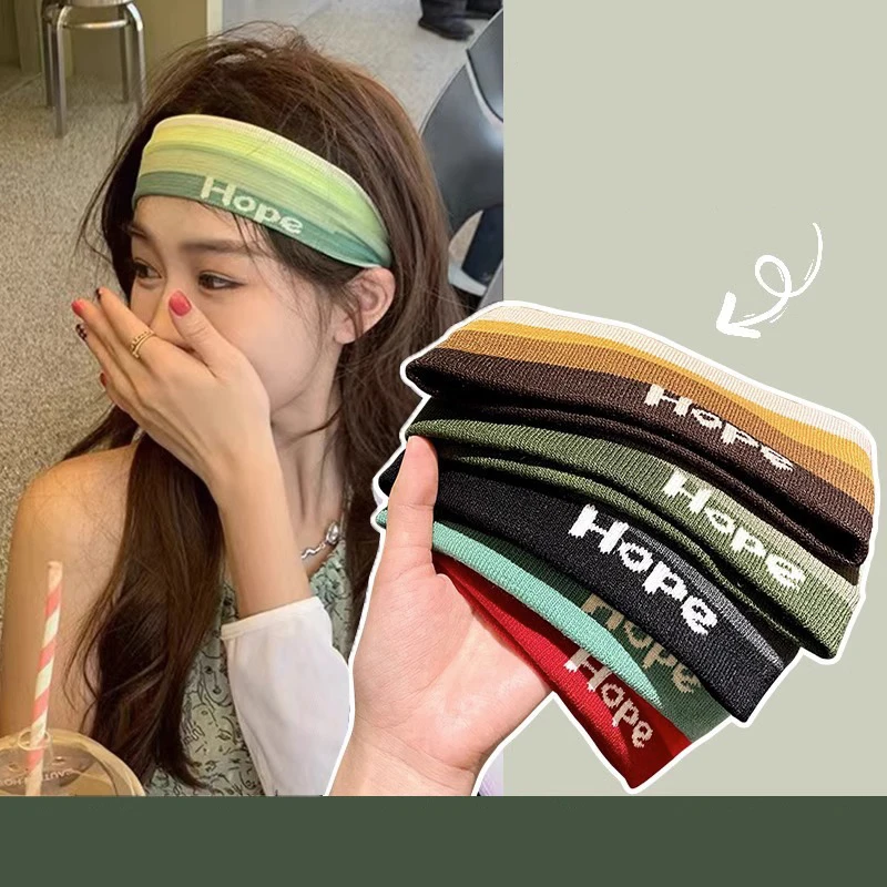 New Cute Sweat Band Sports Headband Women\'s HairBand GYM Fitness Sweat-Absorbing Headscarf Yoga Jog Running Makeup Bath Headband