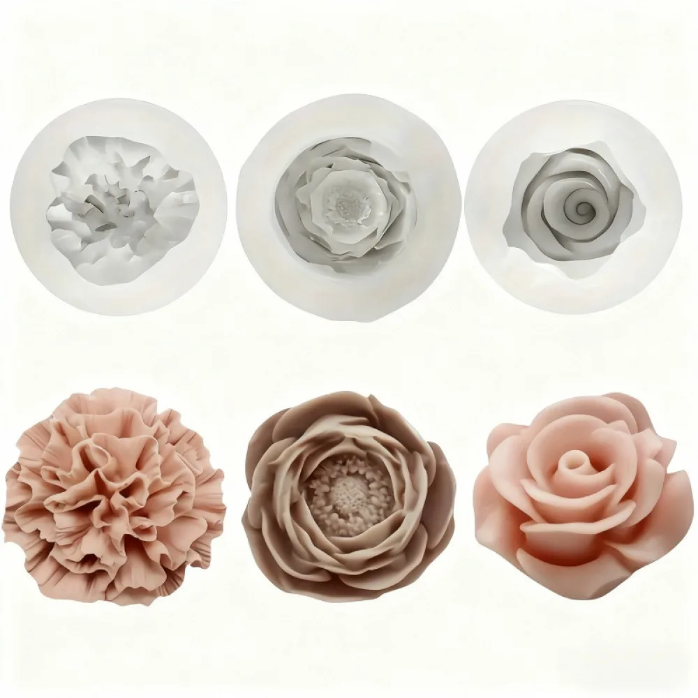 1 Stück 3D-Silikonform mit elegantem Rosenmuster – wiederverwendbare, flexible Form für Kerzen, Kunstharz, handgemachte Seifen und Tonarbeiten, zartes Blütenblatt-Design, Heimdekoration, Geschenk zum Valentinstag, Blumenformen, besonderes Geschenk für Bastelfreunde. – Detail 13