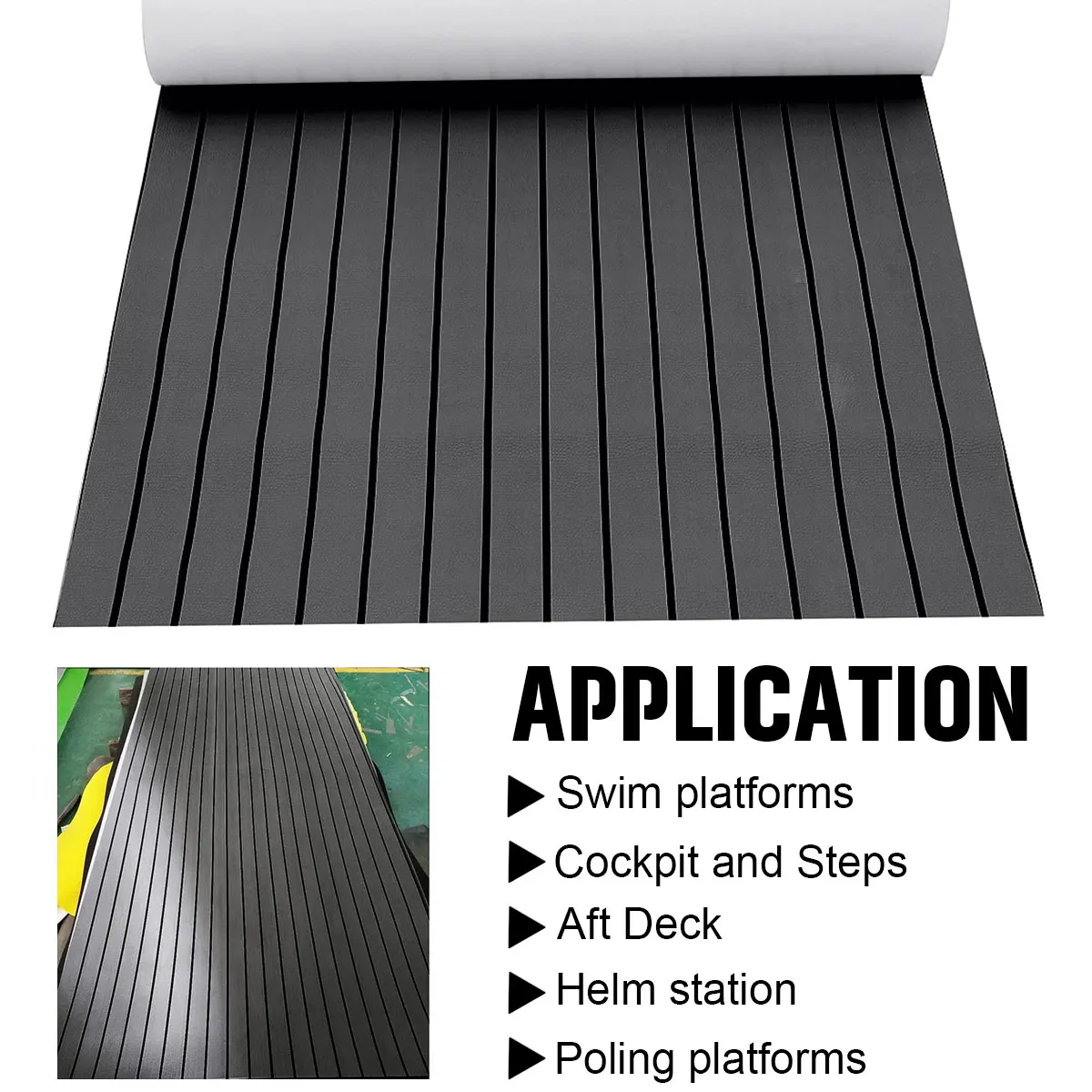 2400X900x6MM Boat Flooring Sheet Marine Flooring EVA Foam Yacht Decking Anti Skid Mat Self Adhesive Boat Accessories