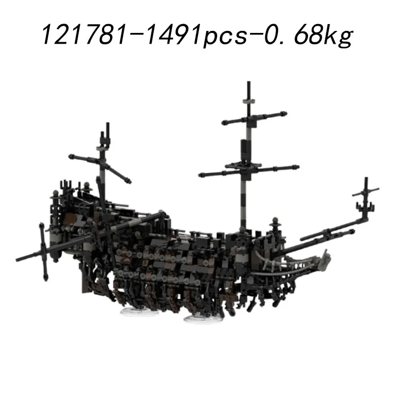 Blocs de construction assemblés, liquidation de petites particules, bateau pirate MOC-153784, 1287 pièces, modèle de construction, jouet, décoration cadeau