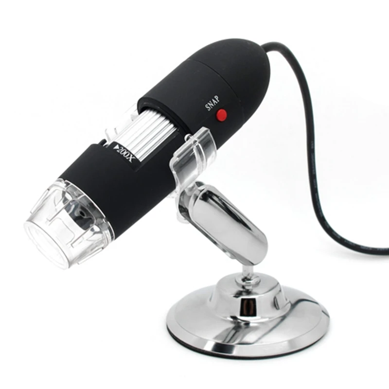 25X~200X USB Digital Microscope 2MP HD Optical Magnifier Loupe with CD Software for Biological Observation Precision Inspection