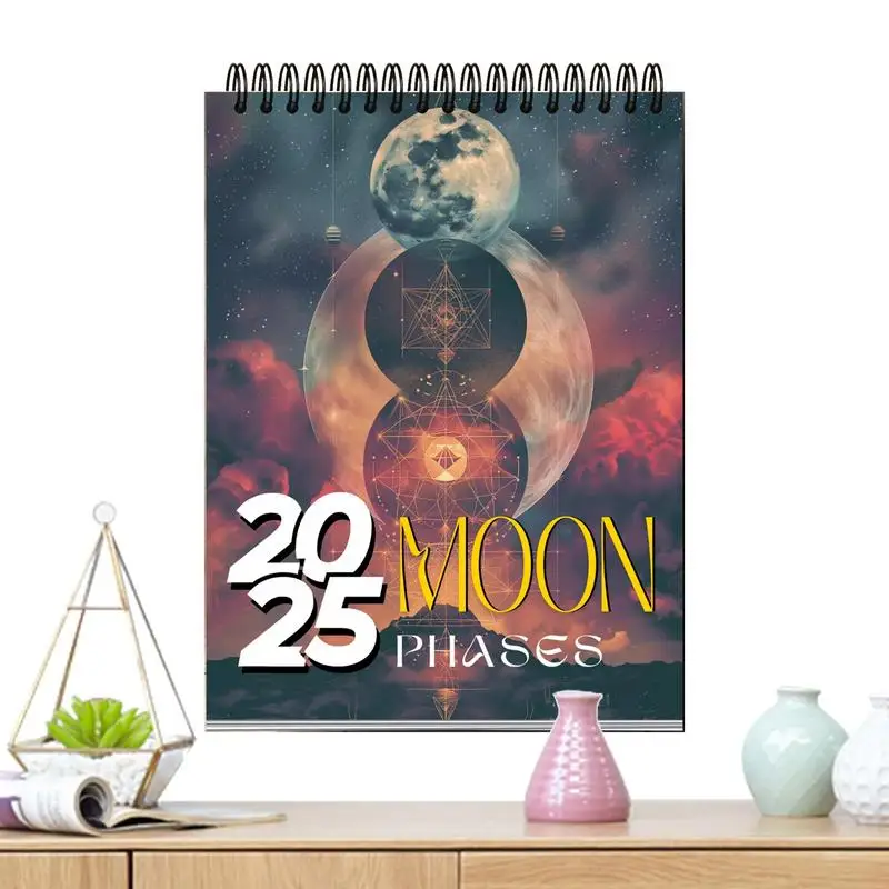 Moon Phase Calendar Moon Phases Monthly Wall Calendar Daily Weekly Monthly Planner Jan 2025 Dec 2025 Moon Tracking Astrology