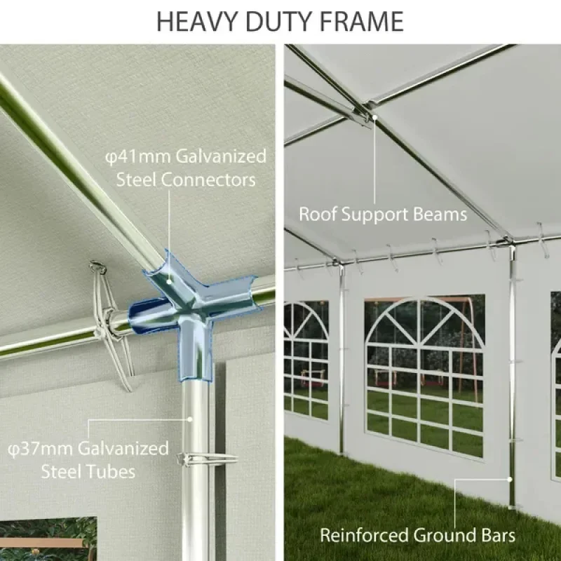 

20x40Ft White Wedding Party Tent Outdoor Canopy Tent with Removable Sidewalls 12 Windows for Events BBQ Exhibition