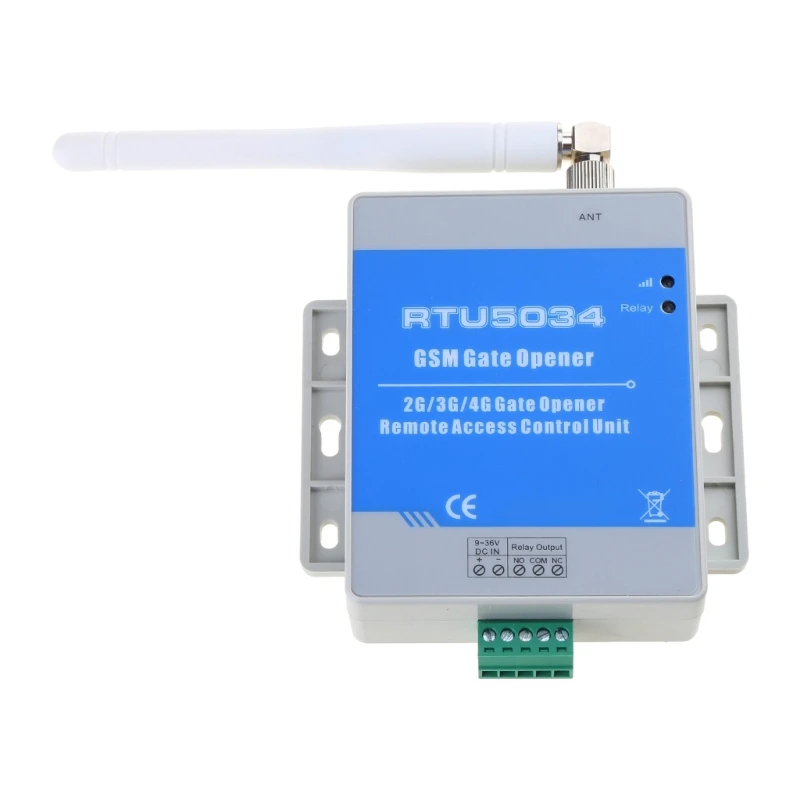 Controlador remoto GSM 2G RTU5034 para puerta de garaje, interruptor de relé de llamada gratuita, control remoto para teléfono móvil, CC 9-24V