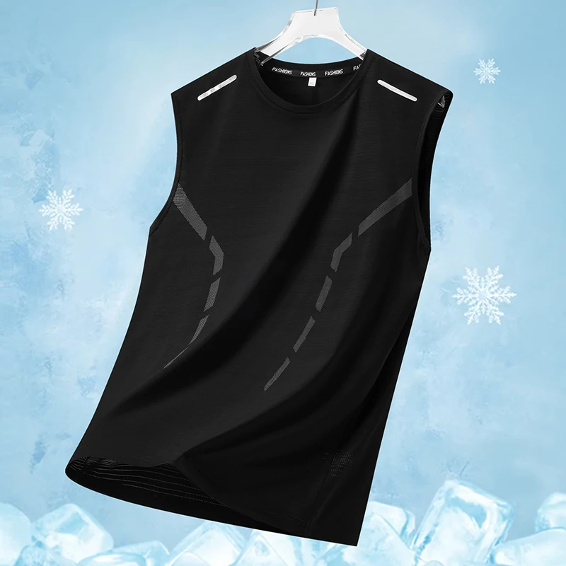 

New Sports Quick Dry Sleeveless T-Shirt For Men Summer Men Basketball Gym Clothing Breathable Lightweight Plus Size Ow Neck Vest