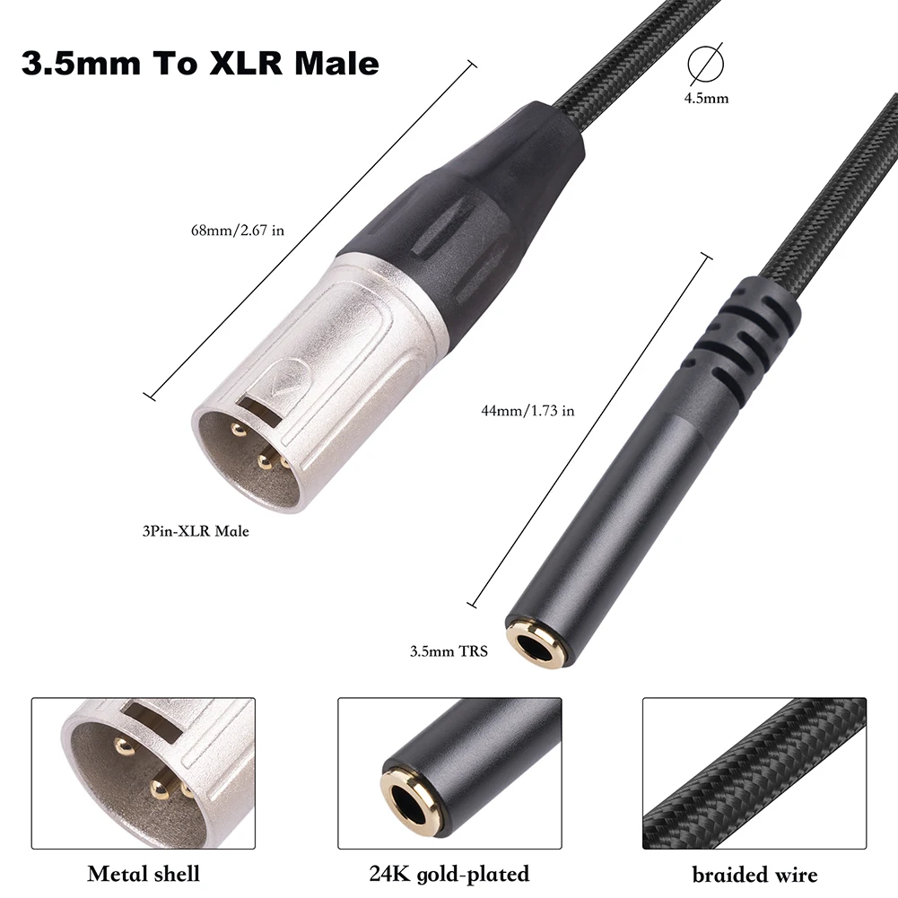 Adapter Mini Jack 3.5mm żeński na XLR męski - usage example