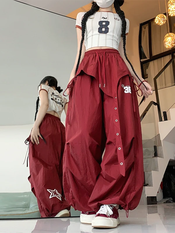 Quick Dry Jazz Dance Style Workwear Pants Women's Autumn New Hip Hop Casual Pants Hot Girl Sports Long Pants Asymmetrical Loo...