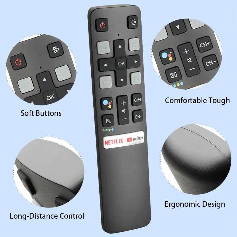 Controle remoto IR para TV inteligente TCL, RC802V, FNR1, 32S330, 32S334, 32S60, 32S60A, 32S65A, 43S430, 43S434, 50S434, 55S430, 55S434, 65S434