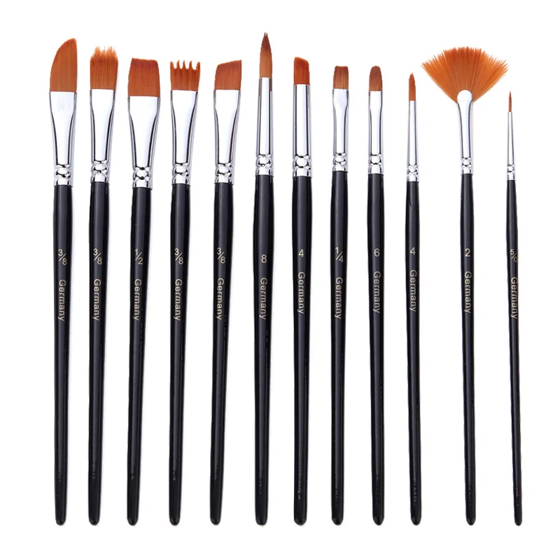 18Pcs/Set Multi-Purpose Nylon Fur Watercolor Brushes Acrylic Brushes Canvas Painting Bags Painting Materials