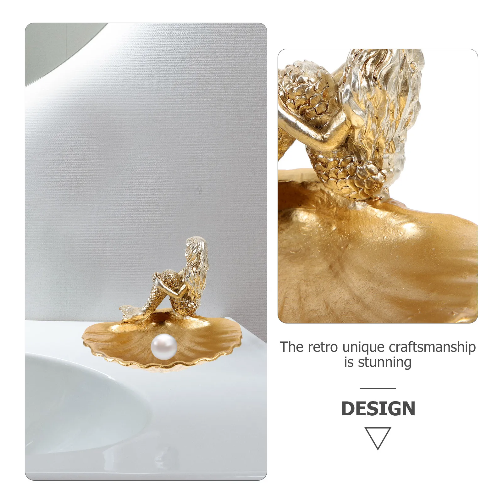 

Поднос для ювелирных изделий Русалка из смолы, ракушки, поднос для демонстрации ювелирных изделий, декоративный органайзер, тарелка для хранения колец для дома, свадьбы, дня рождения