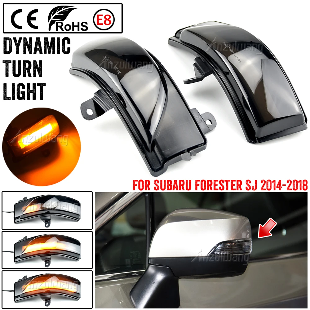 2x LED Dynamic Turn Signal Lights For Subaru Forester SJ 2014 2015 2016 2017 2018 Rearview Mirror Indicator Sequential Blinker - Image 4