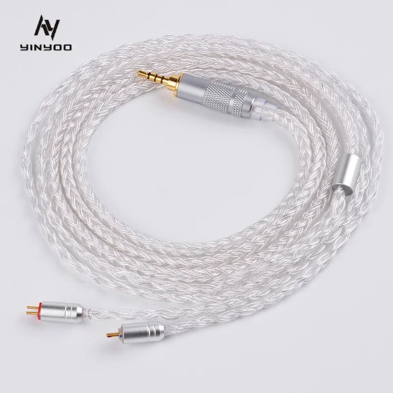 

Yinyoo 16 Core Earphone Cable Silver Plater 2.5/3.5/4.4mm Upgrade Cable with MMCX/2PIN/QDC for KZ ZST AS16 ZSN PRO EDX Earphone