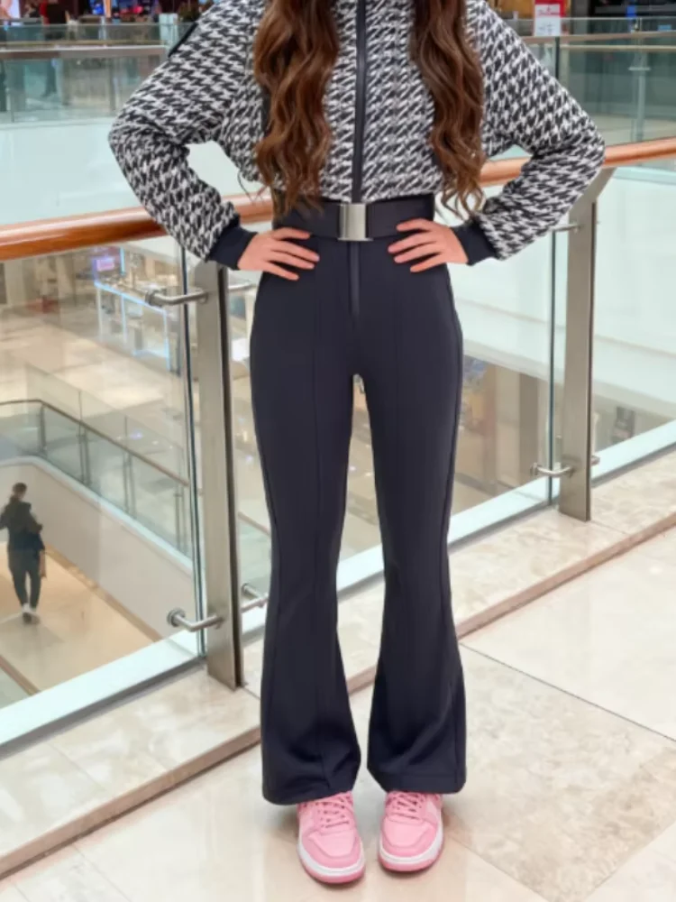 

Waterproof Ski Jumpsuit Jacket Women Stand Collar Long Sleeve Zip-Up Outerwear 2025 Winter Causal Fashion Sporty Warm Outfits