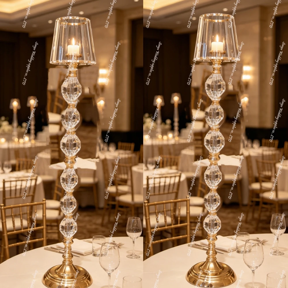 10pcs New Design Acrylic Tall Wedding Candelabra Event Centerpieces Decorations Candle Holders Lanterns Candle Jars