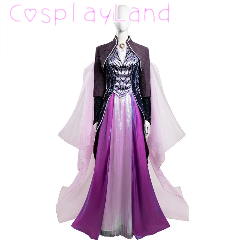 

Purple Witch Cosplay Costume All Along Agatha Harkness Dress Women Halloween Comic Con Party Dresses Custom Made Witch Costume